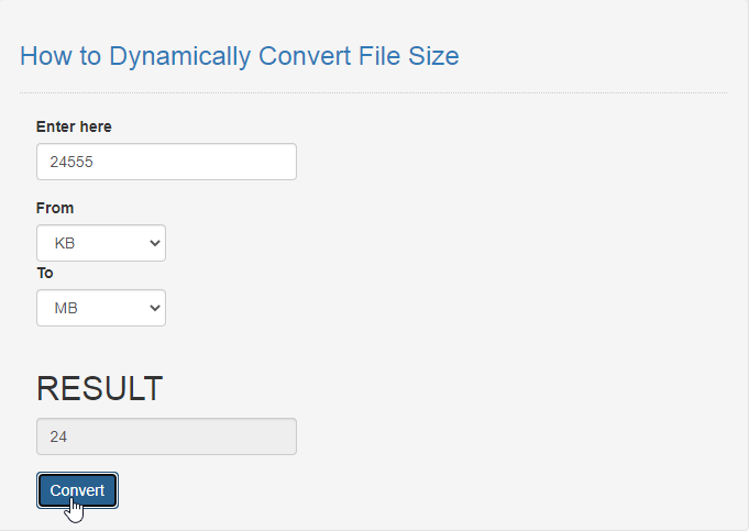 how to calculate file size in javascript